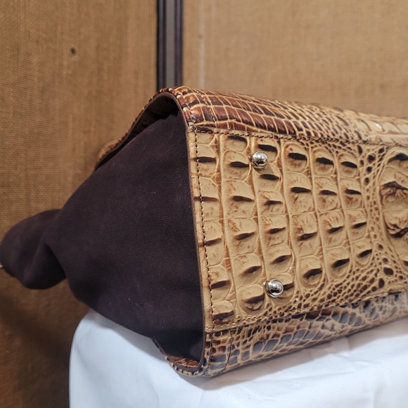 Brahmin Petra II Large Tote Bag Toasted Harmonia Croc Embossed Leather Purse - Picture 7 of 16